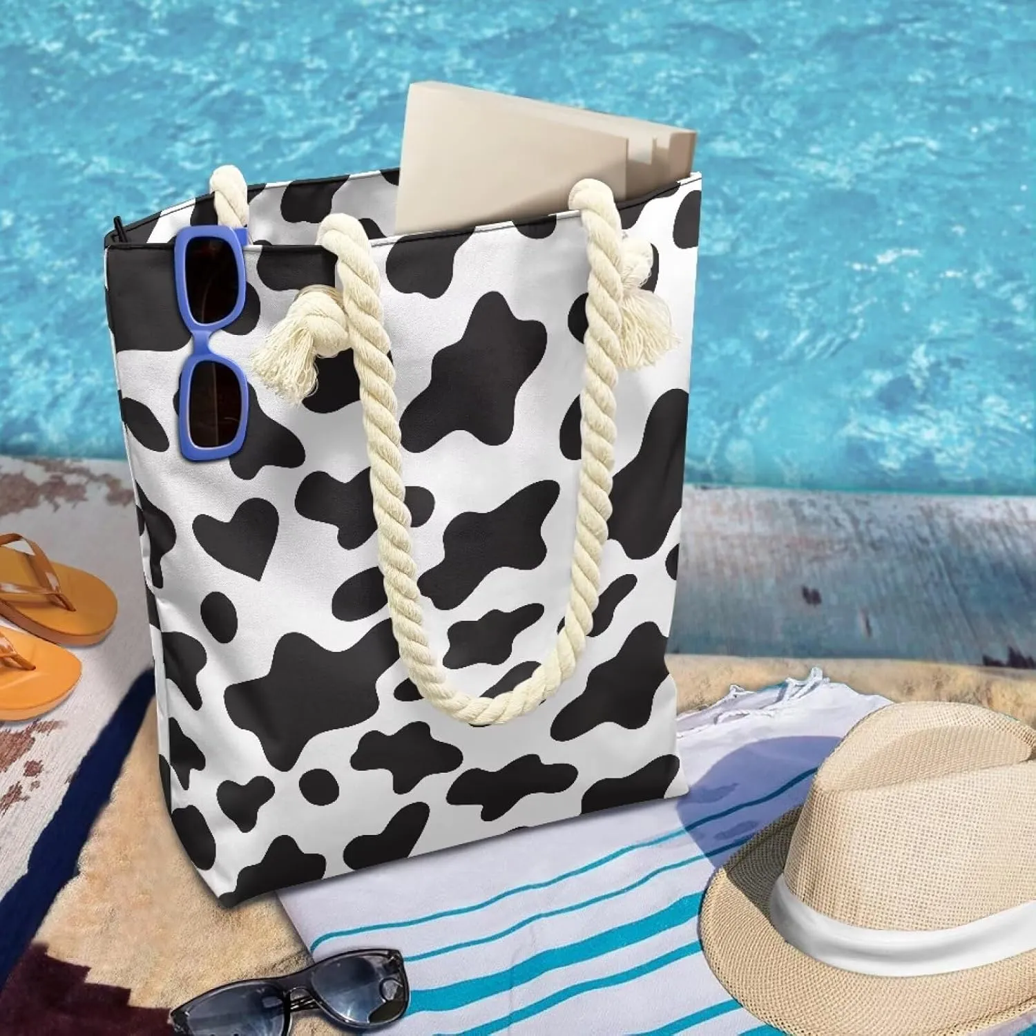 Womens Fashion Tote Bags Soft Crossbody Beach Tote Bags with Zipper for Hawaii Vacation