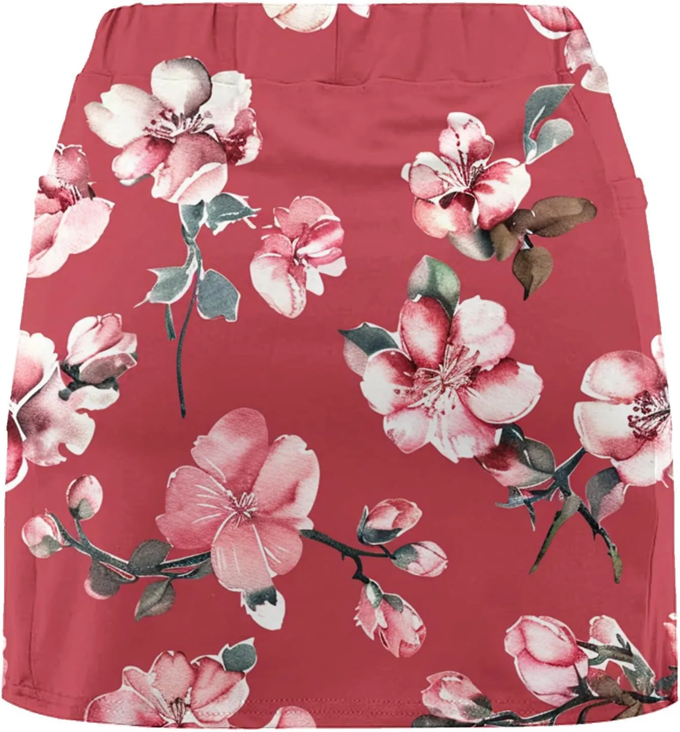 Women's High-Waisted Skirt with Shorts Floral Printed Mini Tennis Athletic Golf Skirts Teen Girls Skater Skorts