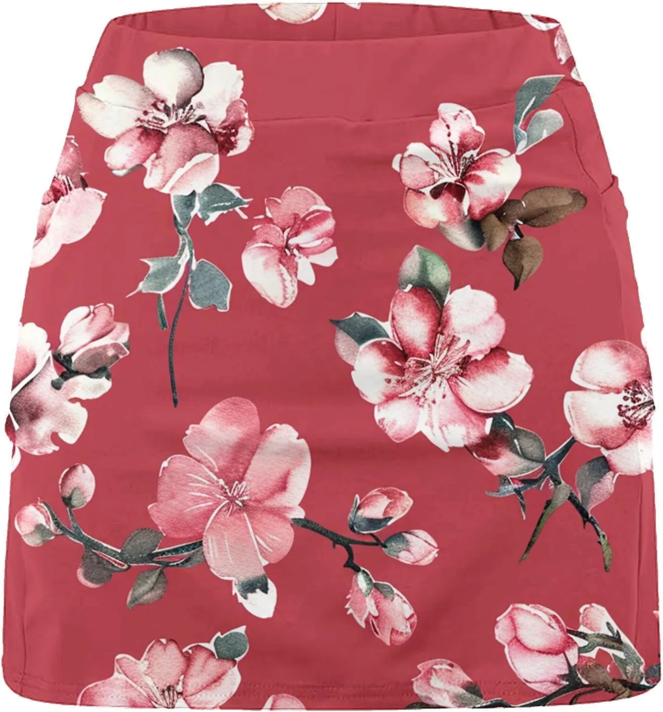 Women's High-Waisted Skirt with Shorts Floral Printed Mini Tennis Athletic Golf Skirts Teen Girls Skater Skorts