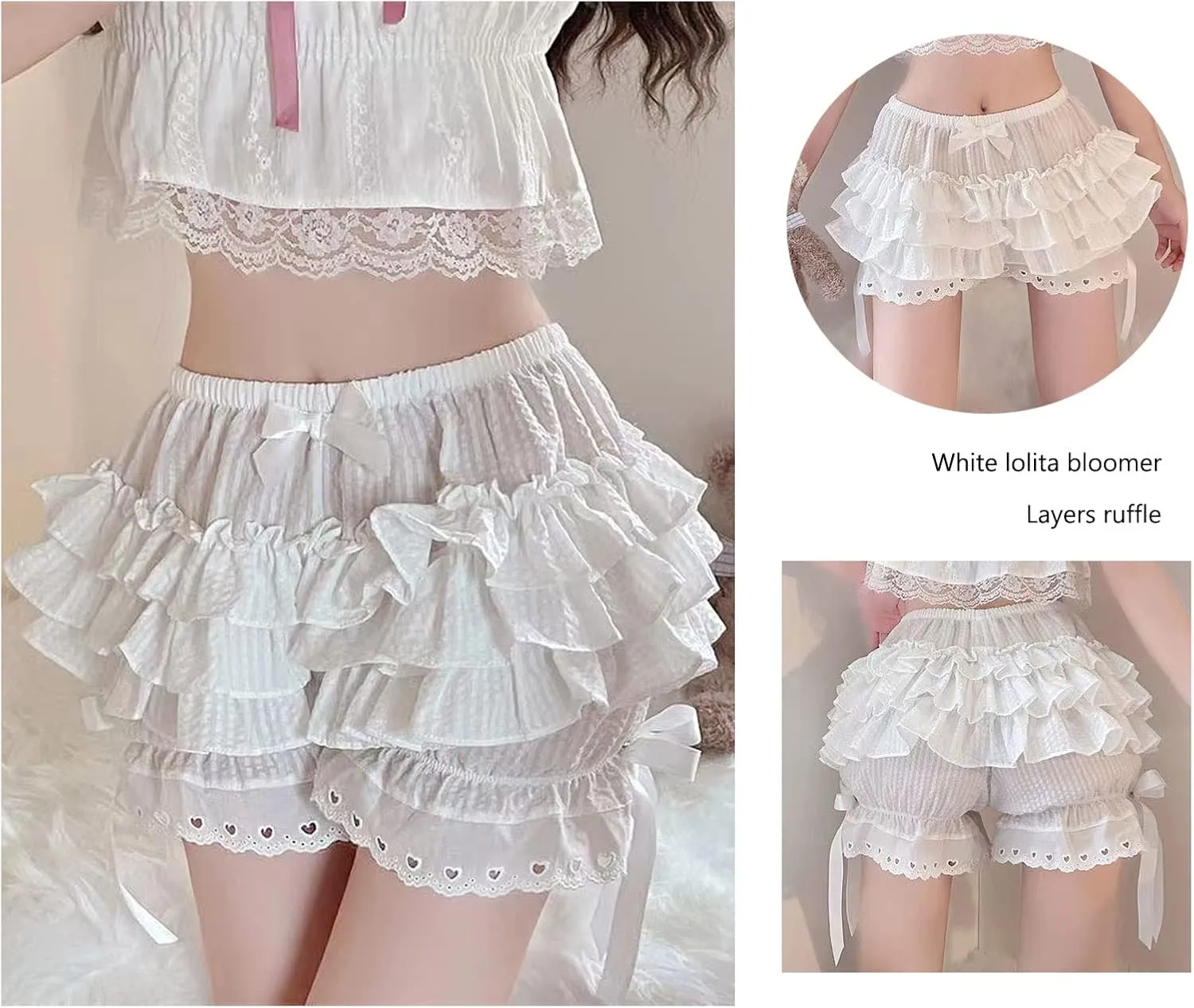 Womens Lolita Bloomers Plush Ruffles Pumpkin Pants Bottom Shorts