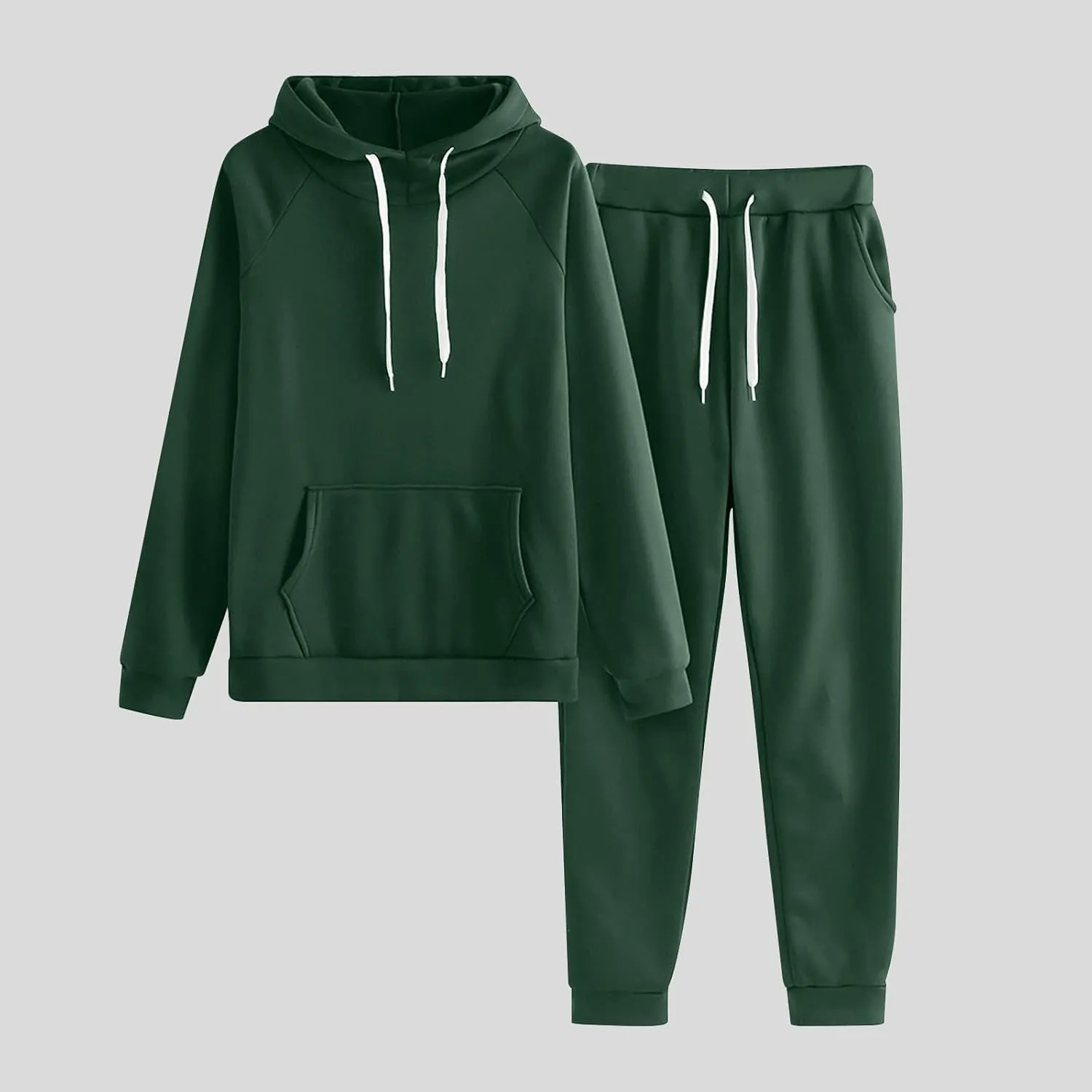 Women's Sweat Suits 2 Piece Outfits Hooded Pullover Waisted Pants Casual Jogging Tracksuit Lounge Set with Pockets