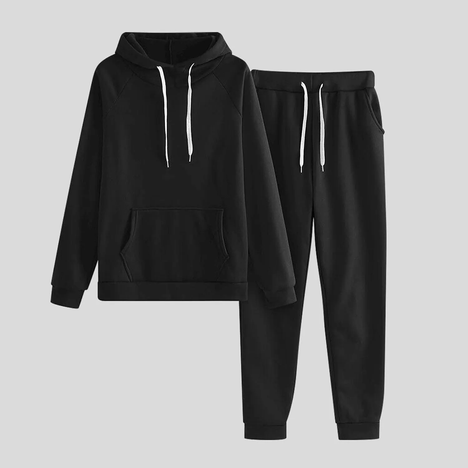Women's Sweat Suits 2 Piece Outfits Hooded Pullover Waisted Pants Casual Jogging Tracksuit Lounge Set with Pockets