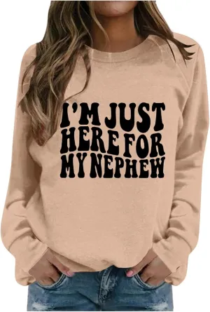 Women's Trendy Pullover Hoodie Letter Print Round Neck Top For Fall & Winter Oversize Hoodies Sweatshirt Women