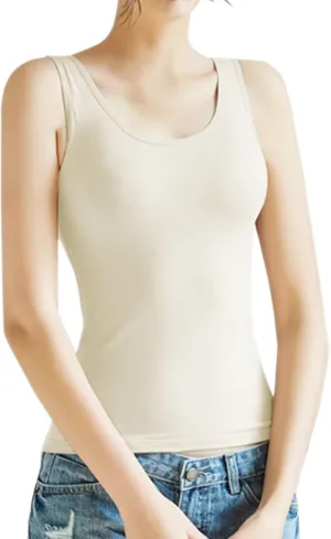 Women's Underwear Camisole Seamless Bra 2in1 Vest Bottoming Shirt Suspended Inner Wear with Chest pad Tanks Basic top