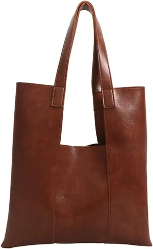 Womens Vintage Shoulder Bags Large Top Handle Satchel Fashion Handbags PU Leather Tote Purse Working Bags