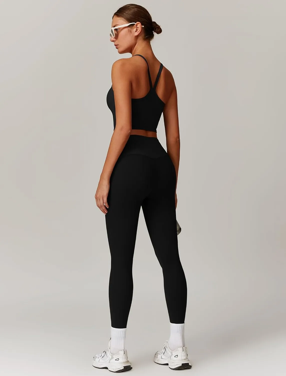 Workout Sets for Women 2 Piece High Waisted Seamless Butt Lifting Leggings Gym Yoga Outfit Stretchy Sports Bra Sets