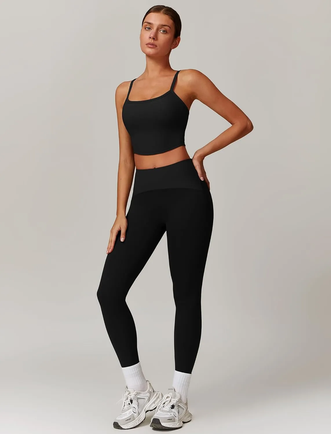 Workout Sets for Women 2 Piece High Waisted Seamless Butt Lifting Leggings Gym Yoga Outfit Stretchy Sports Bra Sets