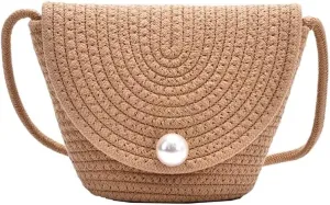 Woven Bag Women's Trend Rattan Woven Bucket Bag Beach Holiday Braided Single Shoulder Diagonal Bag