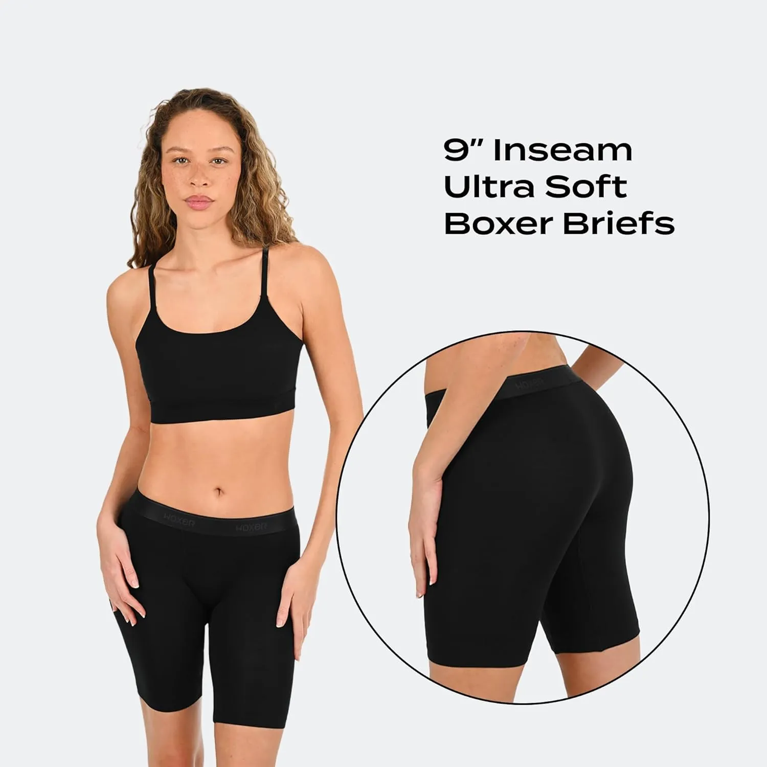 Woxer Womens Boxers - Biker 9" Boy Shorts Underwear for Women - Boxers for Women, Womens Boxer Briefs & Briefs for Women