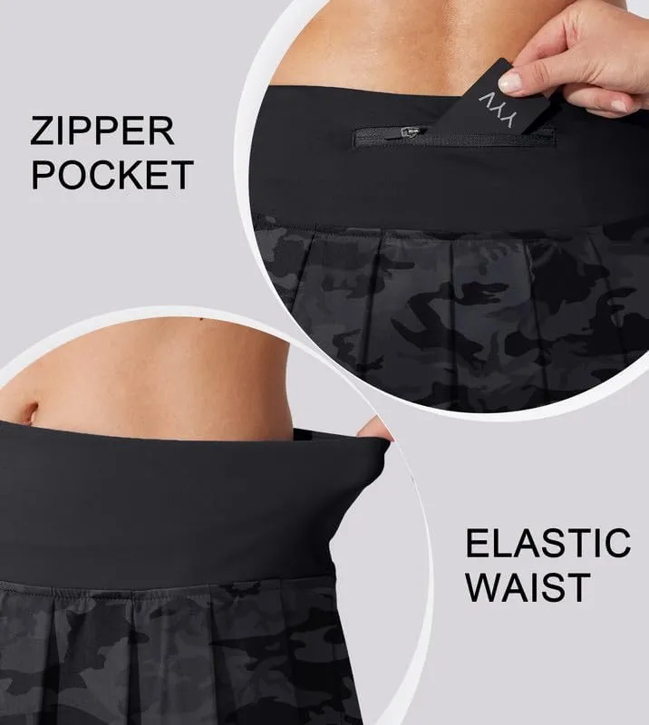 YYV Women's Pleated Tennis Skirt with 3 Pockets Golf Stretchy High Waisted Skort Skirts for Women Athletic Workout Casual