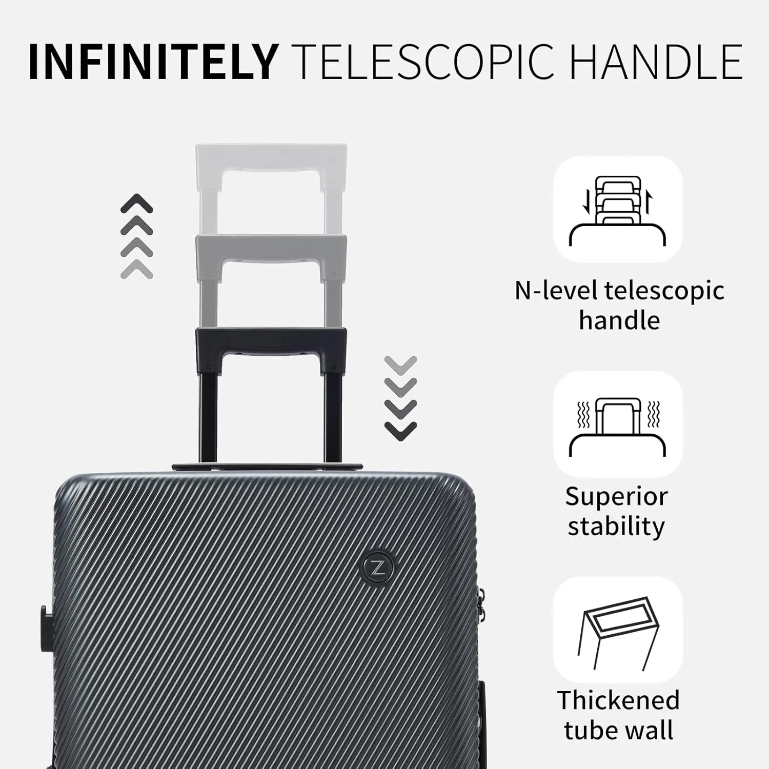 Zitahli Luggage Sets,Expandable Luggage Suitcase,Hardside Luggage with TSA Lock Spinner Wheels YKK zippers 20in 24in (Grey)