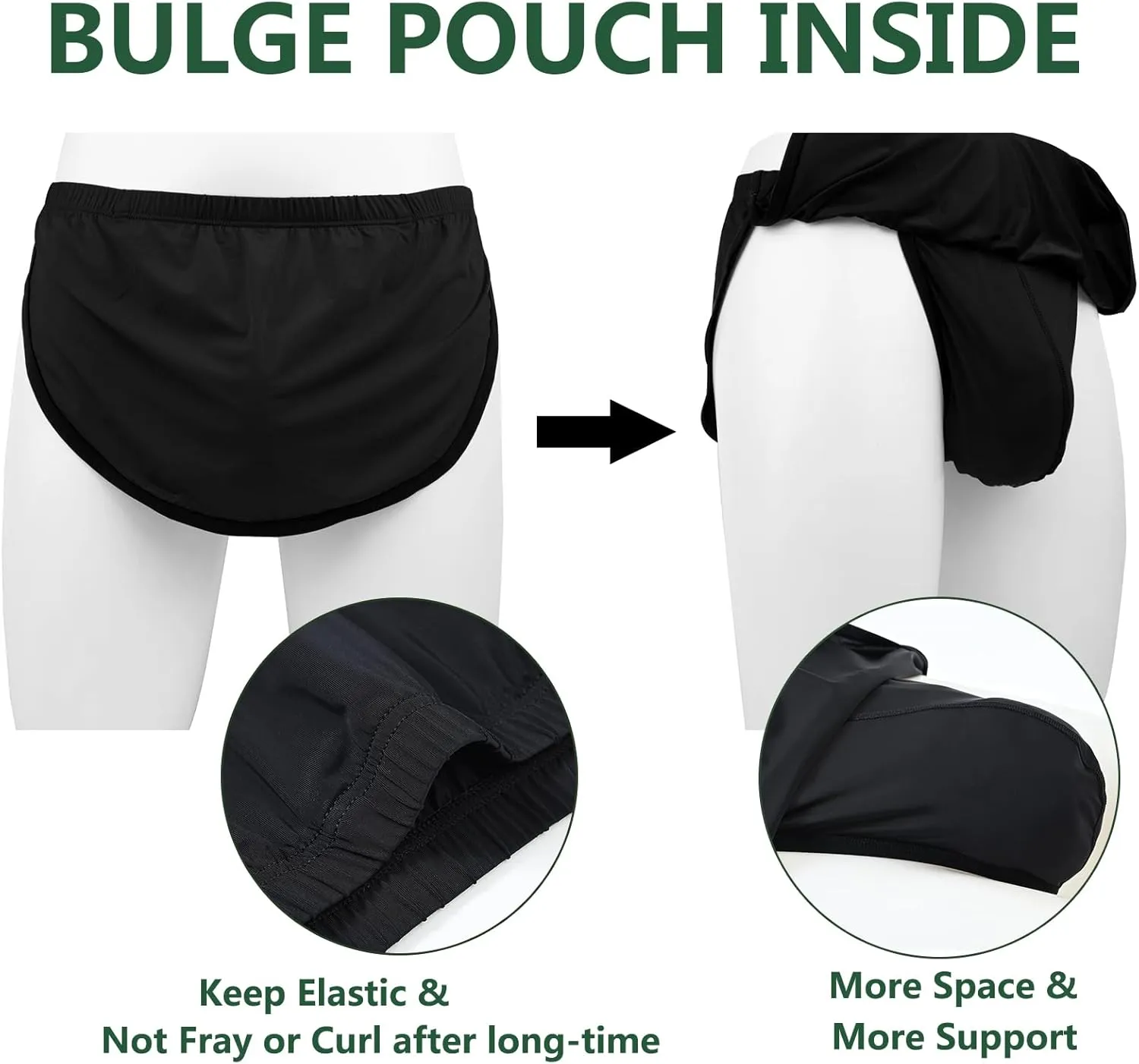 ZONBAILON Men's Boxers, G-String Backed Pouch Thongs with Skirting, Sexy Sleep Shorts Silky Pajama Underwear, Split Side